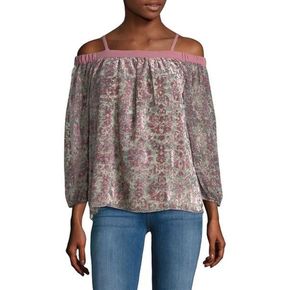 NWT Jessica Simpson trisha velvet blouse XS